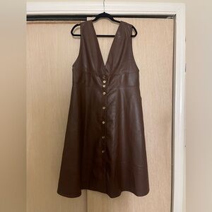 Rebdolls Brown Faux Leather Dress